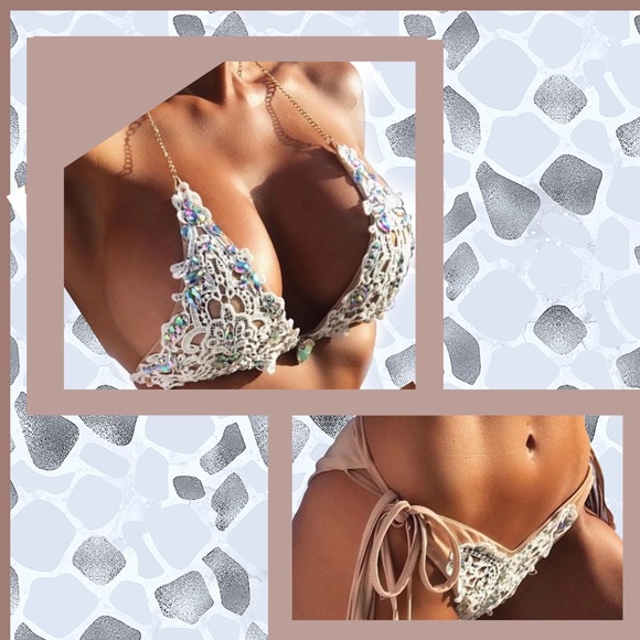 Beautifully Detailed Sequined 2-Piece Bikini NWT - Picture 2 of 8